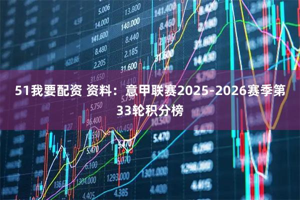 51我要配资 资料：意甲联赛2025-2026赛季第33轮积分榜