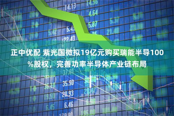 正中优配 紫光国微拟19亿元购买瑞能半导100%股权，完善功率半导体产业链布局